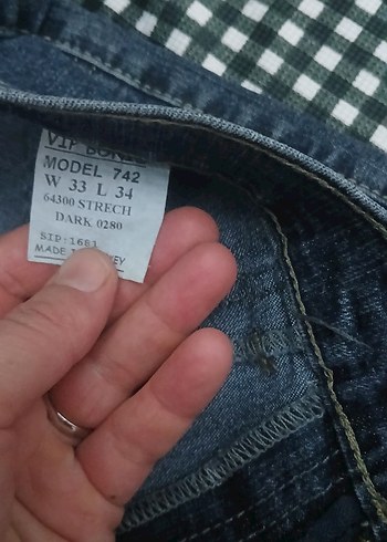 Kemerli Lacivert Kadın Denim Pantolon ihrac fazlasi ürün - Görsel 2