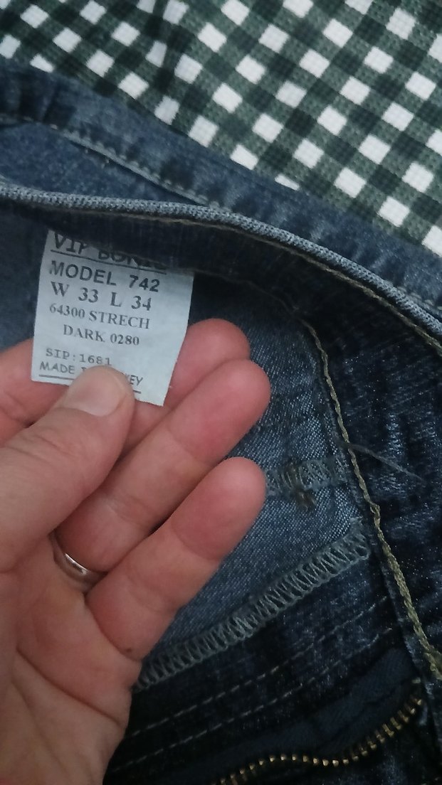 Kemerli Lacivert Kadın Denim Pantolon ihrac fazlasi ürün - Görsel 2