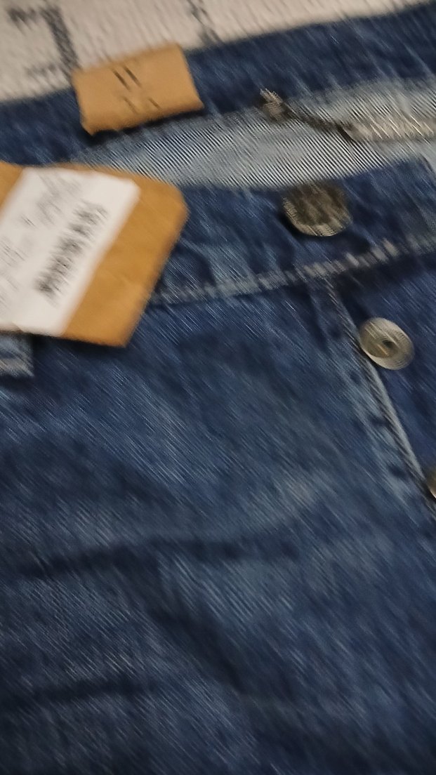 Düğmeli Mavi Kadın Kot Pantolon ihrac fazlasi - Görsel 5