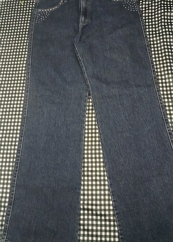 Kadın Lacivert Kot Pantolon ihrac fazlasi ürün - Görsel 4