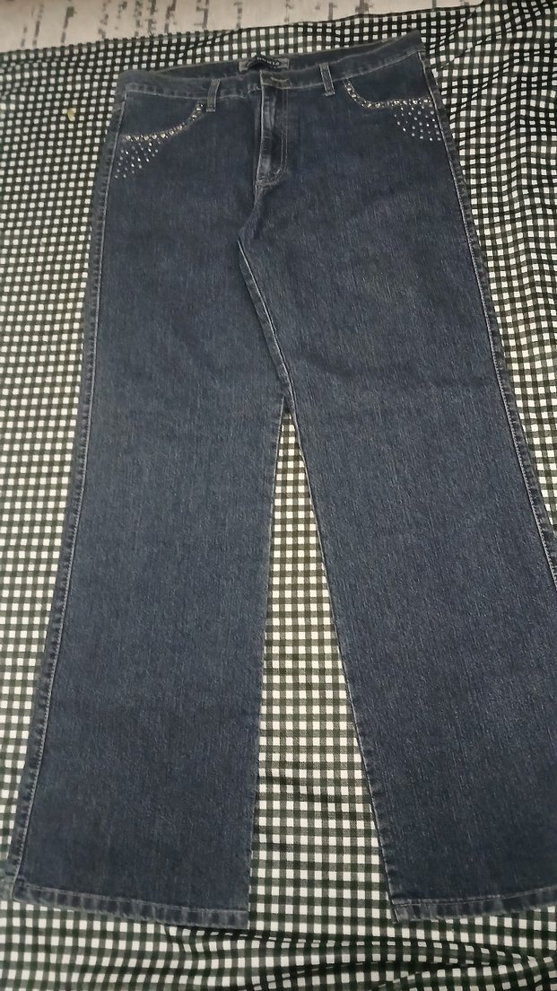Kadın Lacivert Kot Pantolon ihrac fazlasi ürün - Görsel 4