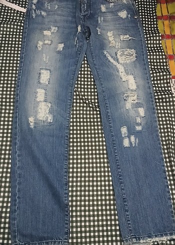Kadın Mavi Yırtık Salaş Jean ihrac fazlasi ürün - Görsel 2