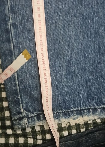 Kadın Mavi Yırtık Salaş Jean ihrac fazlasi ürün - Görsel 6