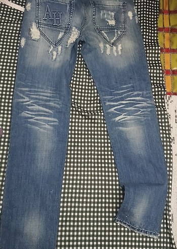 Kadın Mavi Yırtık Salaş Jean ihrac fazlasi ürün - Görsel 3