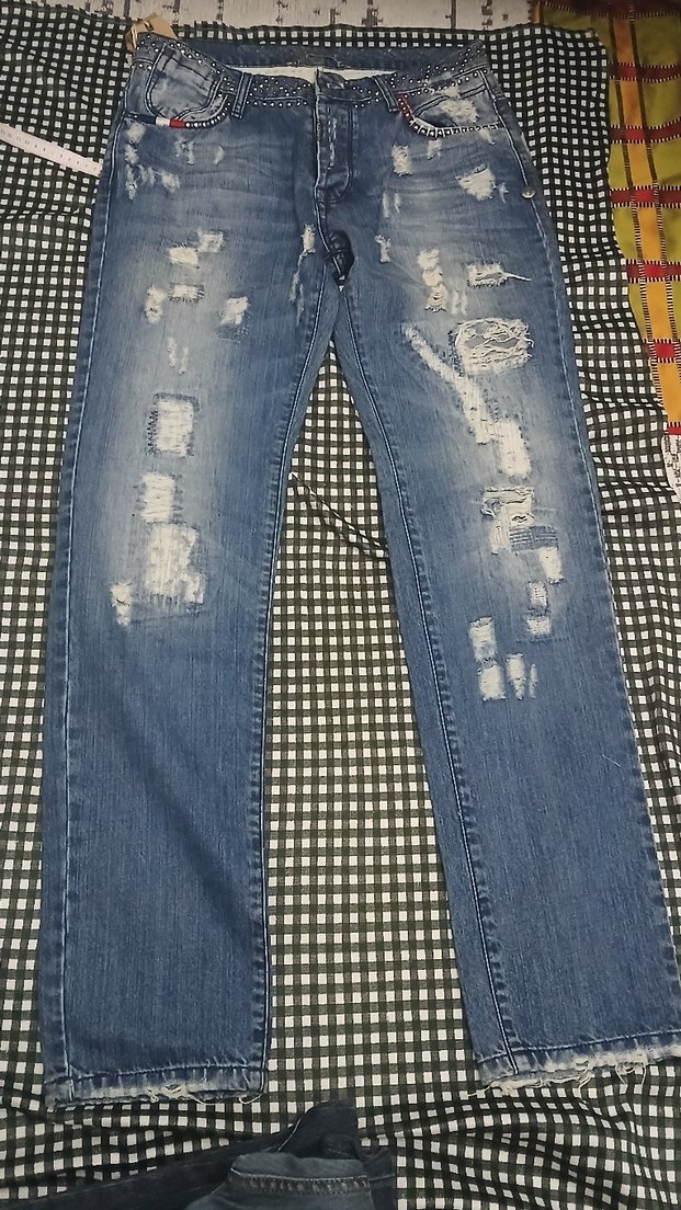 Kadın Mavi Yırtık Salaş Jean ihrac fazlasi ürün - Görsel 2