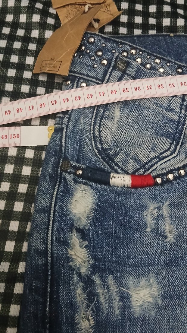 Kadın Mavi Yırtık Salaş Jean ihrac fazlasi ürün - Görsel 5