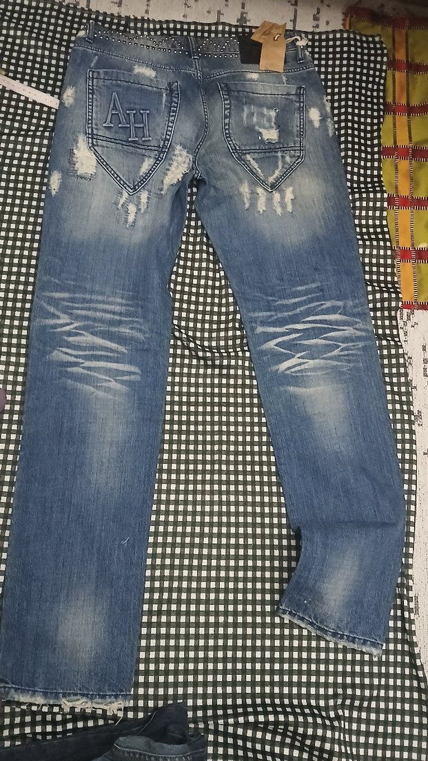 Kadın Mavi Yırtık Salaş Jean ihrac fazlasi ürün - Görsel 3