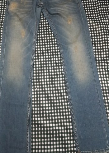 Mavi Bağlamalı Kadın Denim Pantolon ihrac fazlasi - Görsel 2