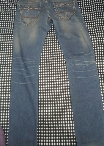 Mavi Bağlamalı Kadın Denim Pantolon ihrac fazlasi - Görsel 3