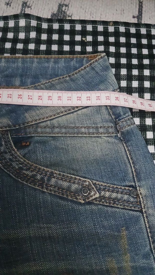 Mavi Bağlamalı Kadın Denim Pantolon ihrac fazlasi - Görsel 5