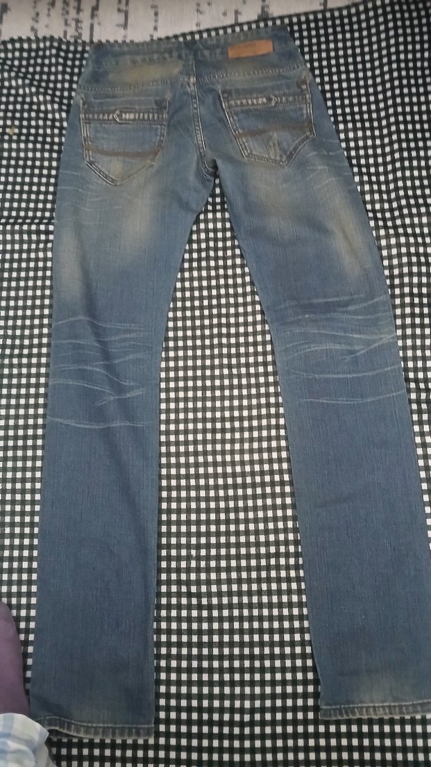 Mavi Bağlamalı Kadın Denim Pantolon ihrac fazlasi - Görsel 3