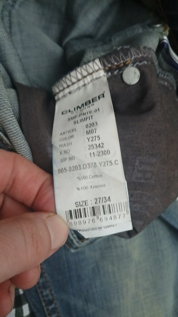 Mavi Bağlamalı Kadın Denim Pantolon ihrac fazlasi - Görsel 4