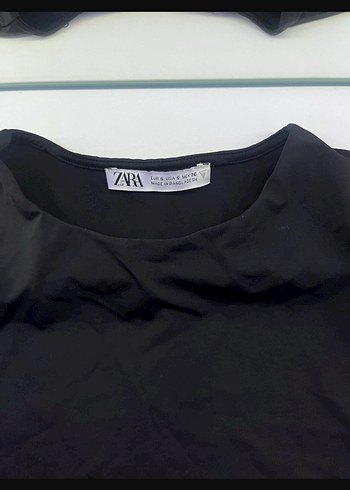 Siyah Uzun Kollu Crop Top - Görsel 2