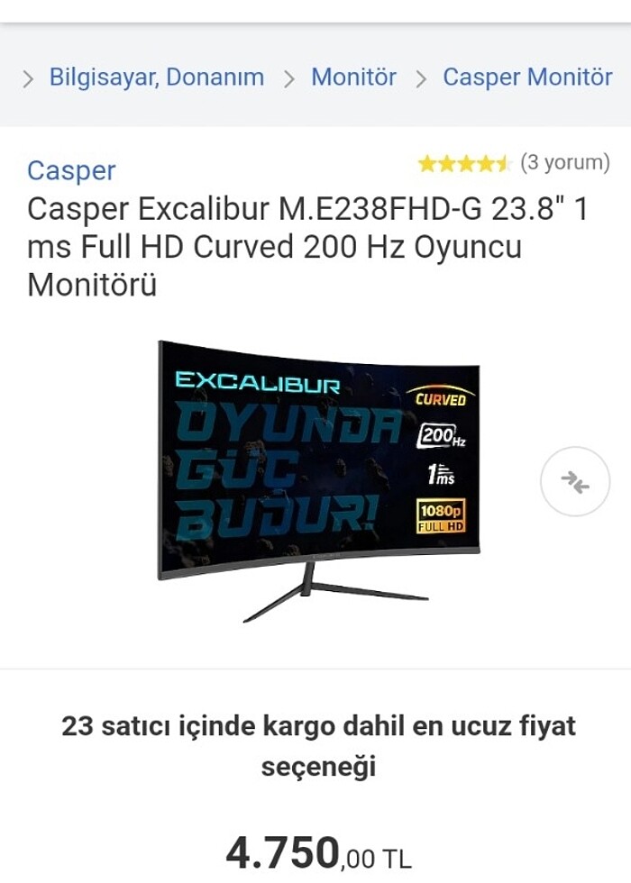 Casper excalibur monitör - Görsel 2