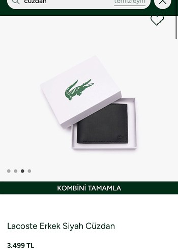 Lacoste Lacoste Erkek Siyah Cüzdan