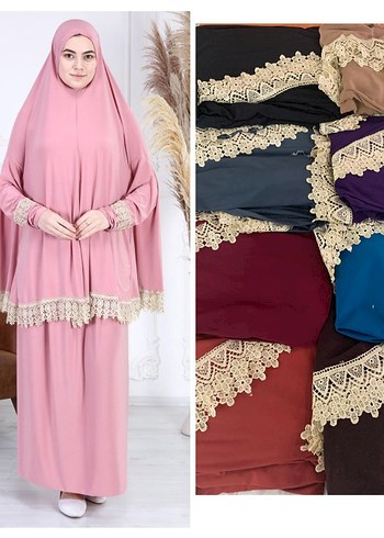 güpürlü namaz elbisesi olan renkleri attim