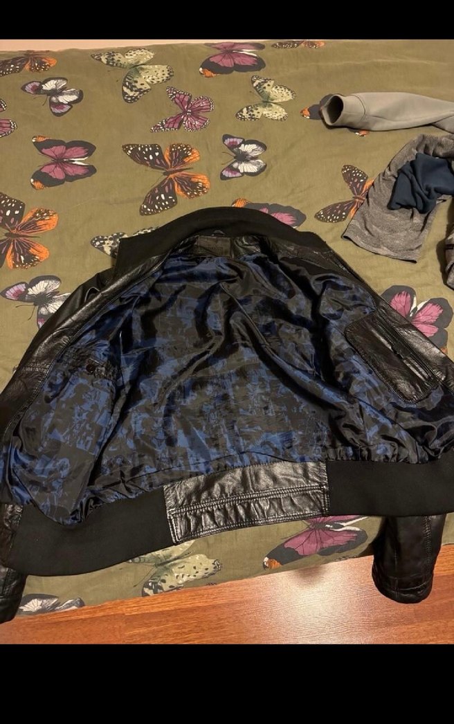 Siyah Erkek Deri Biker Ceket - Görsel 3