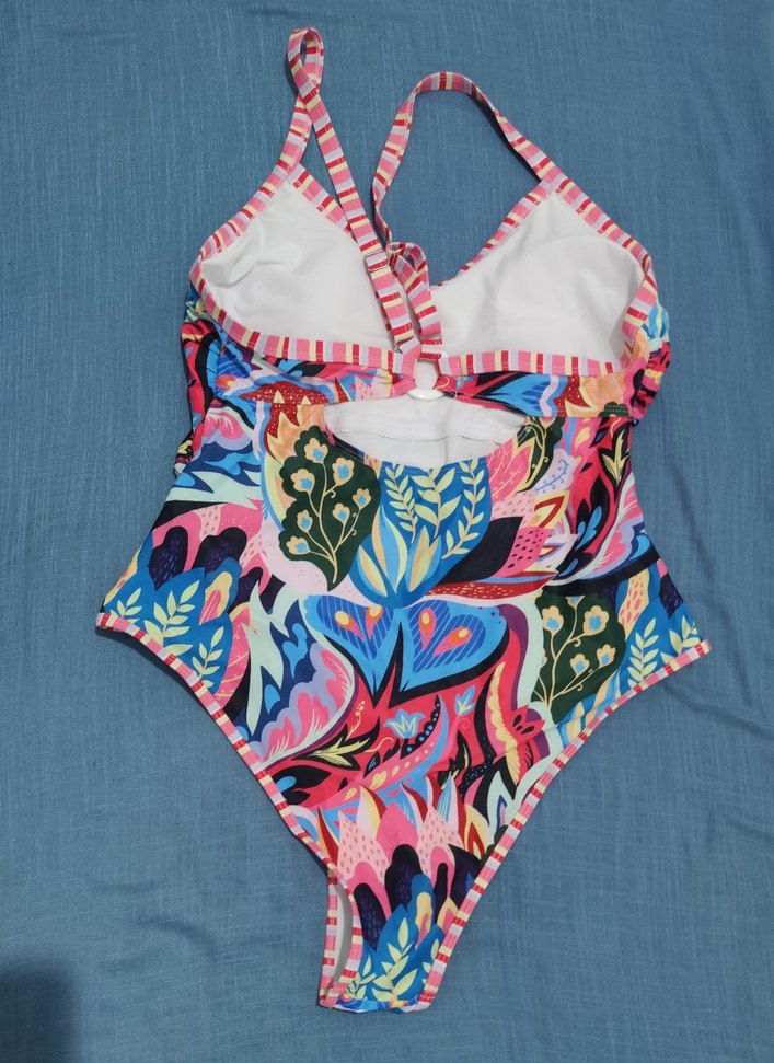 Renkli Bohem Desenli Fırfırlı Askılı Mayo - Görsel 2