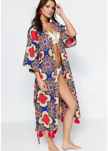 m Beden çeşitli Renk Renkli Bohem Uzun Kimono