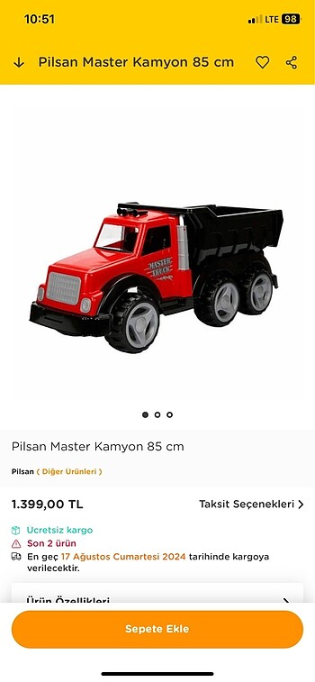 Pilsan master kamyon 85 cm