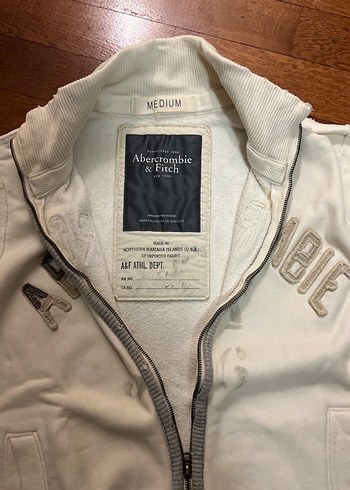 Beyaz Fermuarlı erkek Sweatshirt - Görsel 2