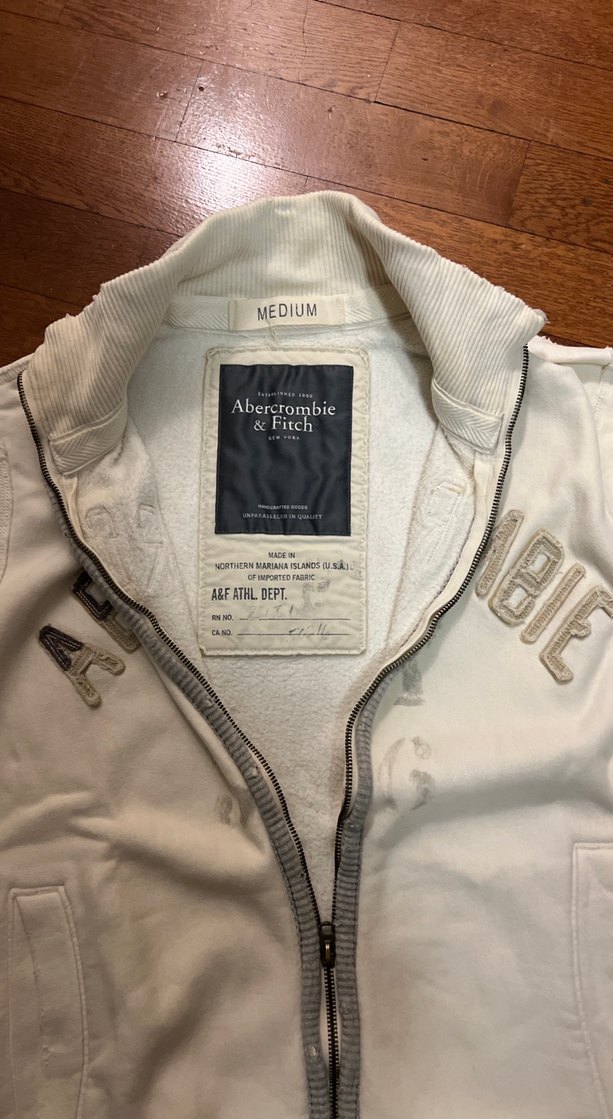 Beyaz Fermuarlı erkek Sweatshirt - Görsel 2