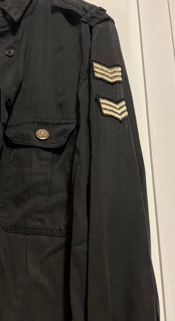 Düğmeli Siyah Kadın gömlek - Görsel 2