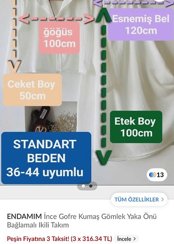Diğer ENDAMIM Gofre Kumaş Önü Bağlamalı Uzun Etek Takım