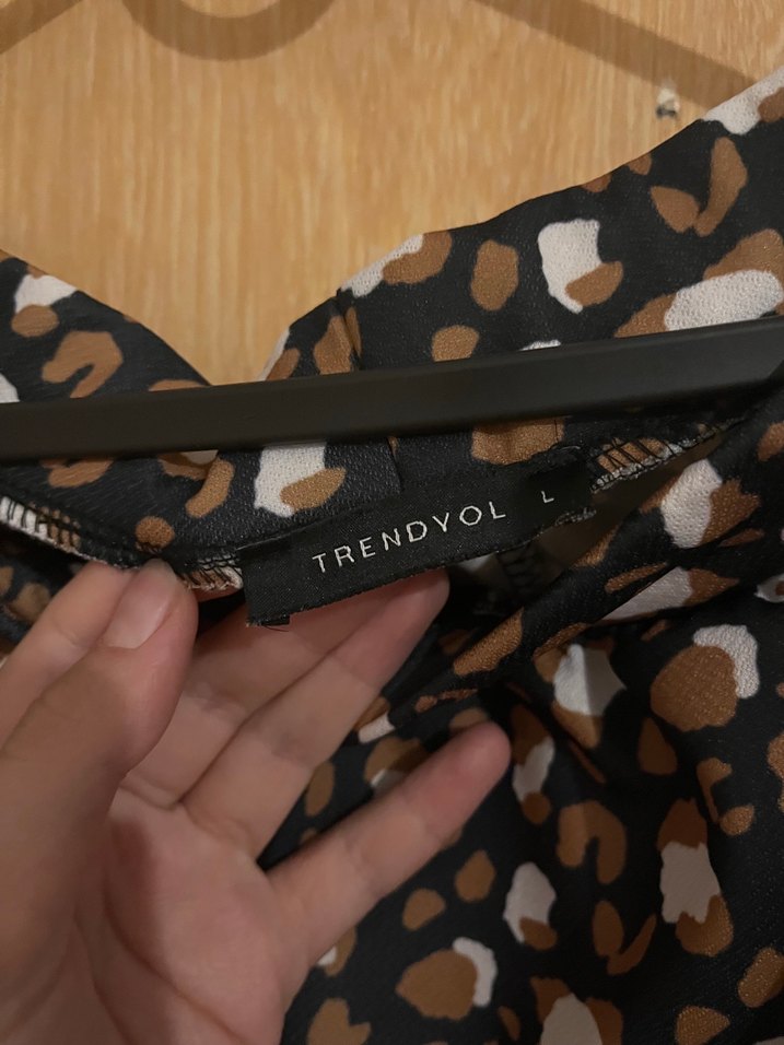 Siyah Desenli Örme Scuba Krep Etek - Görsel 2