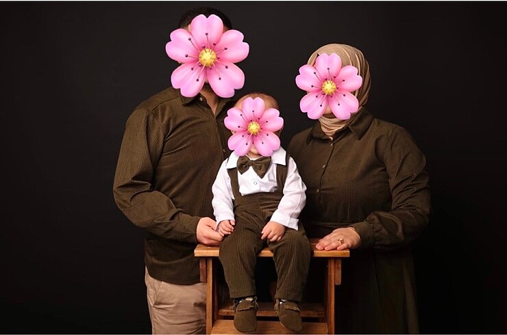 Diğer Kadife fitilli kumaş kışlık aile kombini