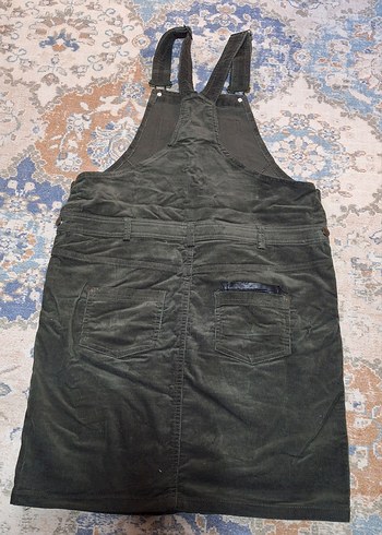 Hamileler için kemerli askılı kadife saloped elbise - Görsel 4