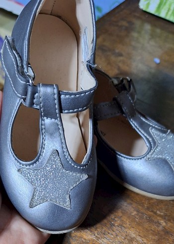 Kız Çocuk Gri Tokalı Babet Ayakkabı - Görsel 5