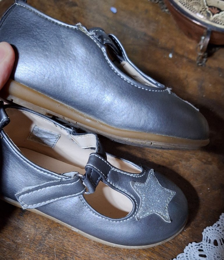 Kız Çocuk Gri Tokalı Babet Ayakkabı - Görsel 3