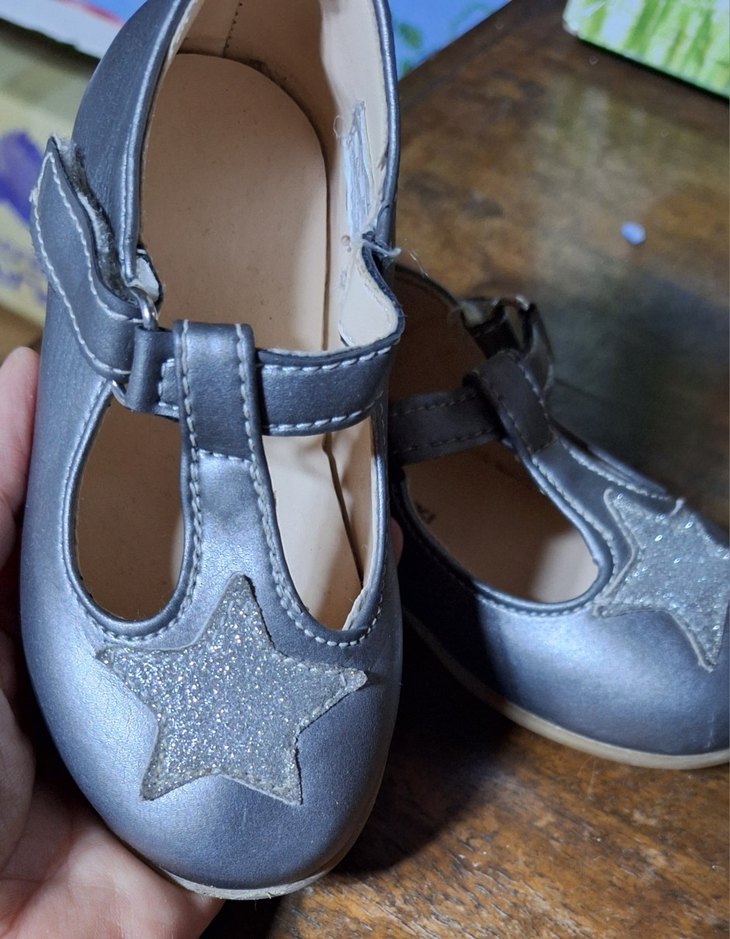 Kız Çocuk Gri Tokalı Babet Ayakkabı - Görsel 5