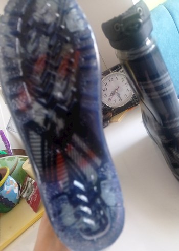 Gri Ekose Desenli Erkek Çocuk Yağmur Çizmesi - Görsel 4