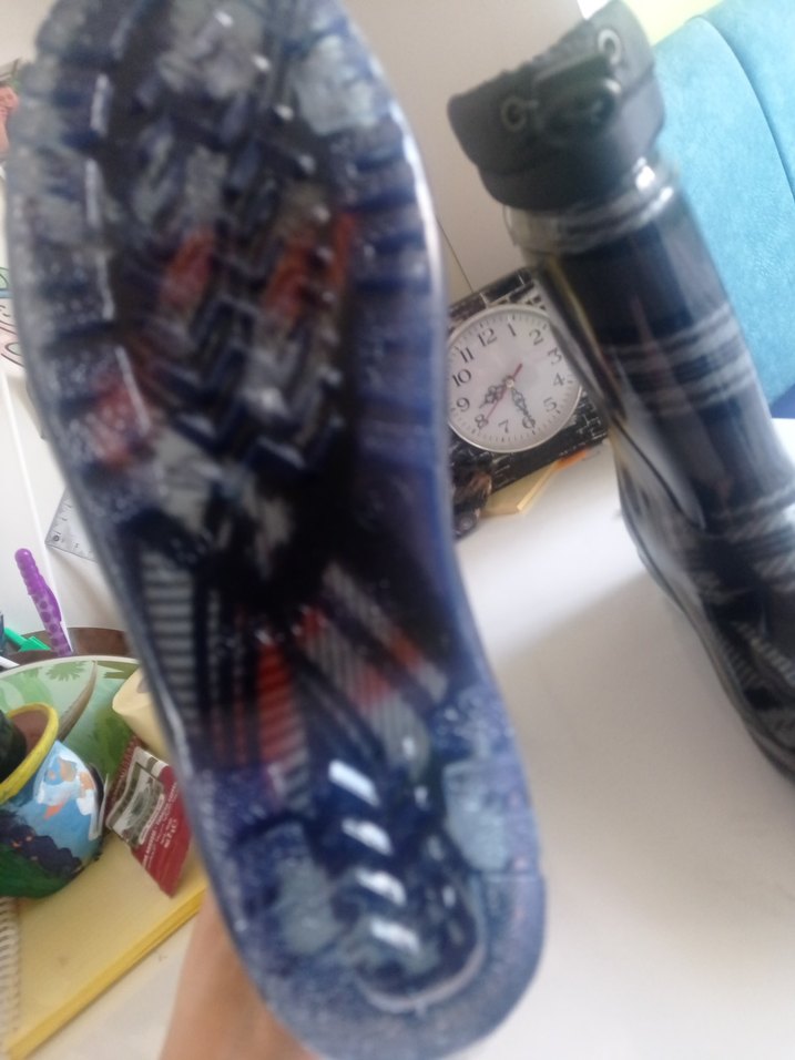 Gri Ekose Desenli Erkek Çocuk Yağmur Çizmesi - Görsel 4