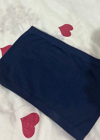 m Beden Kadın Lacivert Straplez Mini Crop Top