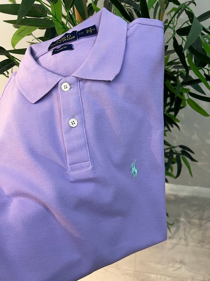 Erkek Mor Kısa Kollu Polo Tişört - Görsel 2