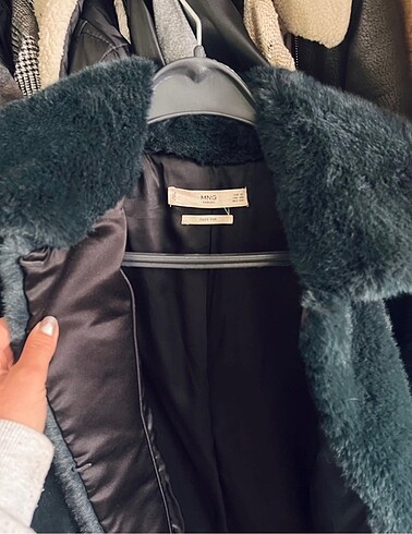 xs Beden yeşil Renk Mango kürk