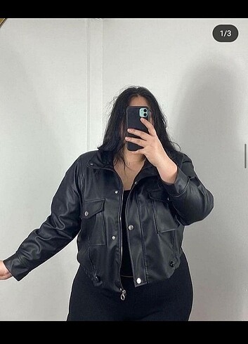 Diğer Oversize deri ceket