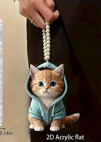 Pastel Camel Renkli 2D Akrilik Kedi Aksesuarı - Görsel 2