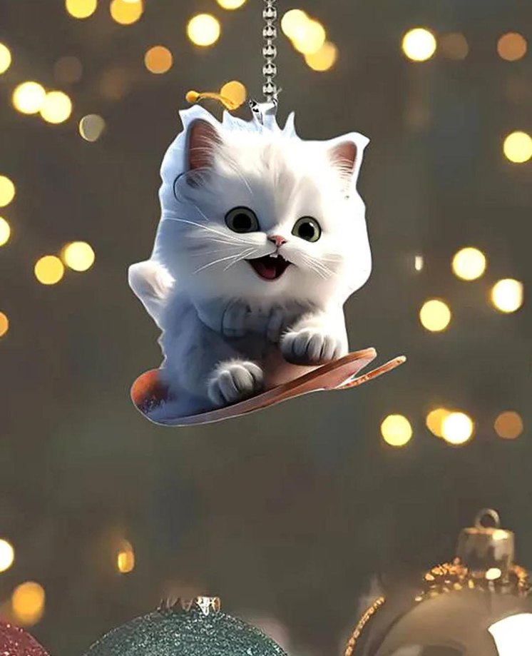 Beyaz Kedi Aksesuarı - Tatlı Tasarım - Görsel 3