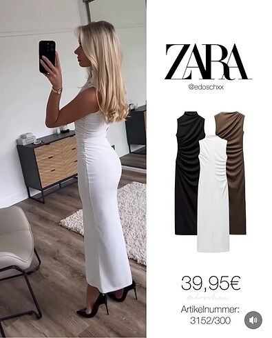 Zara Beyaz elbise