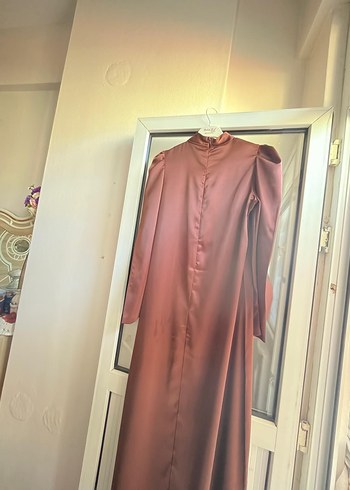 tesettür abiye Kahverengi Saten - Görsel 3