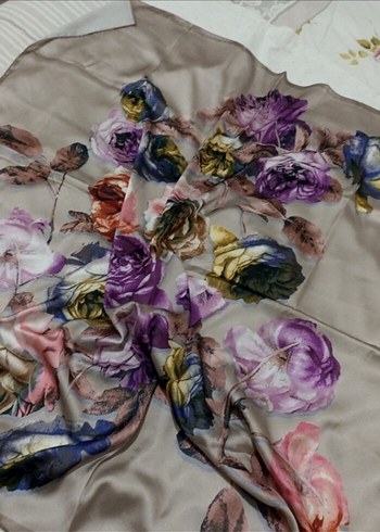 Parlak turuncu İpek Görünümlü Kadın Şal - Görsel 3