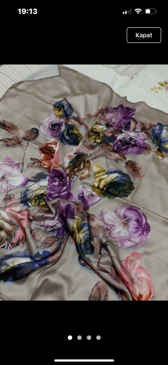 Parlak turuncu İpek Görünümlü Kadın Şal - Görsel 3