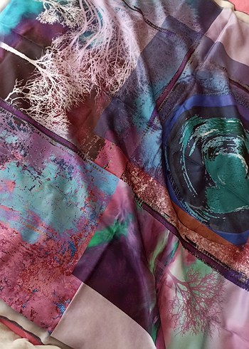 Çiçek Desenli Pastel Renkli Kadın eşarp - Görsel 10