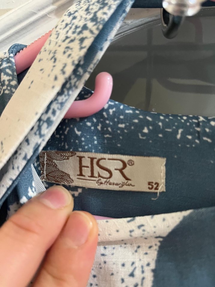 Mavi Beyaz Salaş Bağcıklı Uzun Elbise - Görsel 4