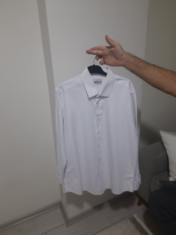 Erkek Beyaz Uzun Kollu Gömlek - Görsel 2