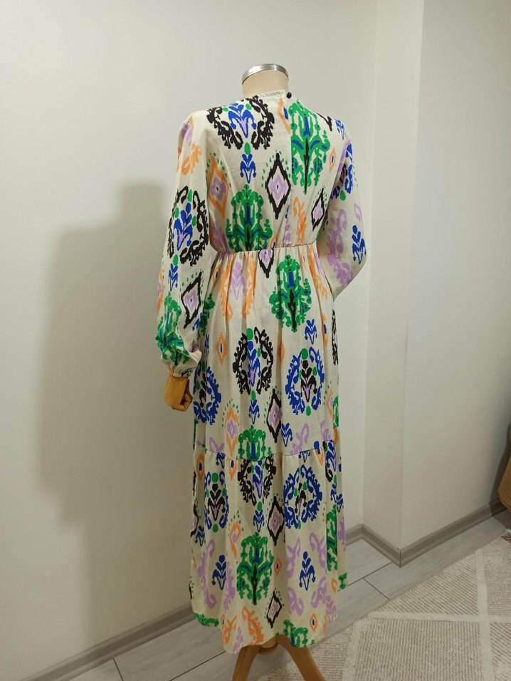 Diger Çok Renkli Bohem Uzun Elbise - Görsel 4